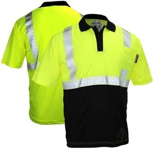 Brand New Majestic 75-5213 Class 2 HiVis Segmented Short Sleeve Polo - Sz XL